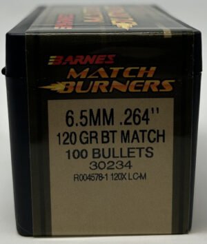Barnes 6.5mm (.264 Dia) Reloading Bullets Match Burner B30234 120 Grain Boat Tail Open Tip 100 Pieces