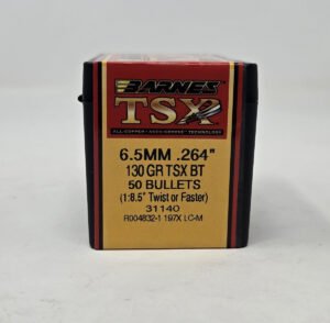Barnes 6.5mm (.264 Dia) Reloading Bullets Copper TSX B31140 130 Grain Boat Tail Hollow Point 50 Pieces