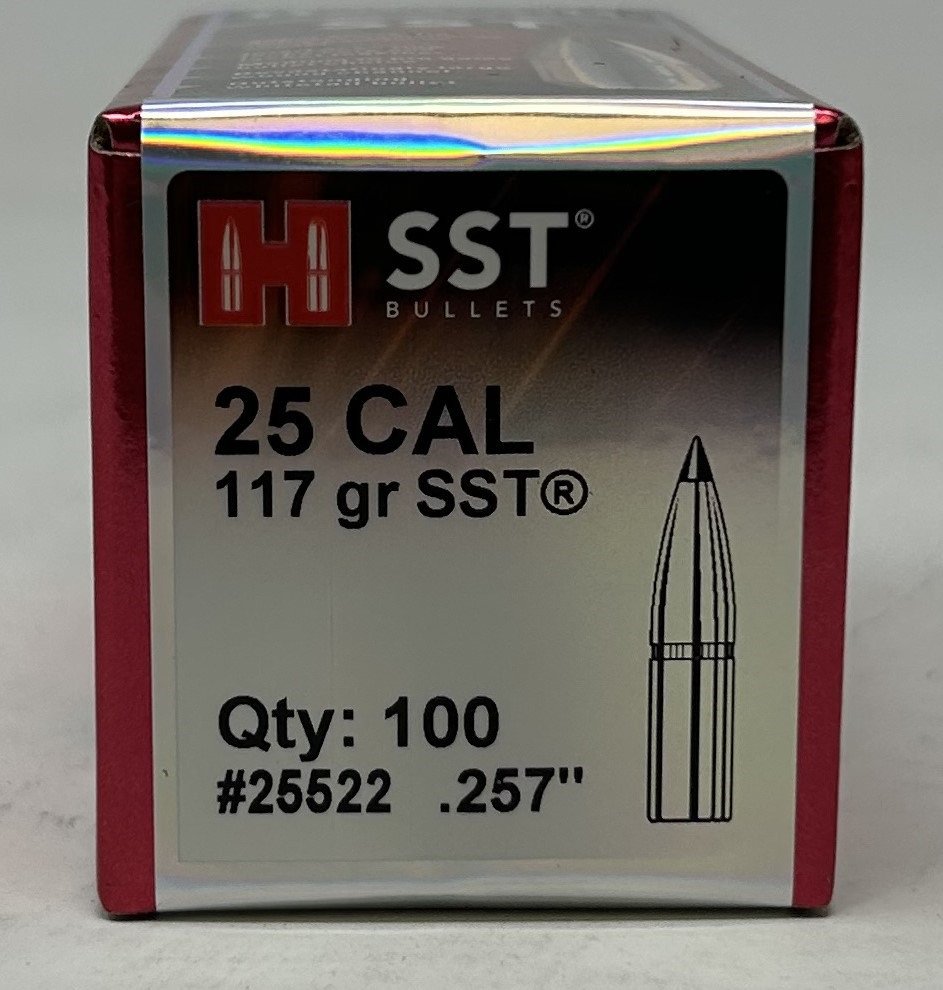 Hornady 25 Cal (.257 Dia) Reloading Bullets H25522 117 Grain SST 100 Pieces Hornady 25 Cal (.257 Dia) Reloading Bullets H25522 117 Grain SST 100 Pieces