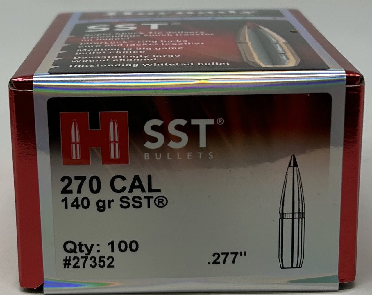 Hornady 270 Cal (.277 Dia) Reloading Bullets H27352 140 Grain SST 100 Pieces Hornady 270 Cal (.277 Dia) Reloading Bullets H27352 140 Grain SST 100 Pieces