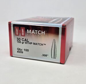 Hornady 30 Cal (.308 Dia) Reloading Bullets Match H3039 155 Grain Boat Tail Hollow Point 100 Pieces