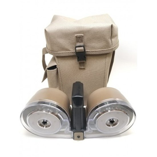 RWB DUAL DRUM MAG AR15 100RD TAN CLEAR FRONT RWB DUAL DRUM MAG AR15 100RD TAN CLEAR FRONT