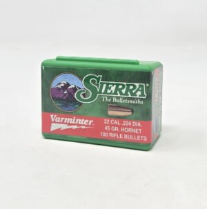 Sierra 22 Cal (.224 Dia) Reloading Bullets Hornet Varminter SRAA1210 45 Grain Soft Point 100 Pieces