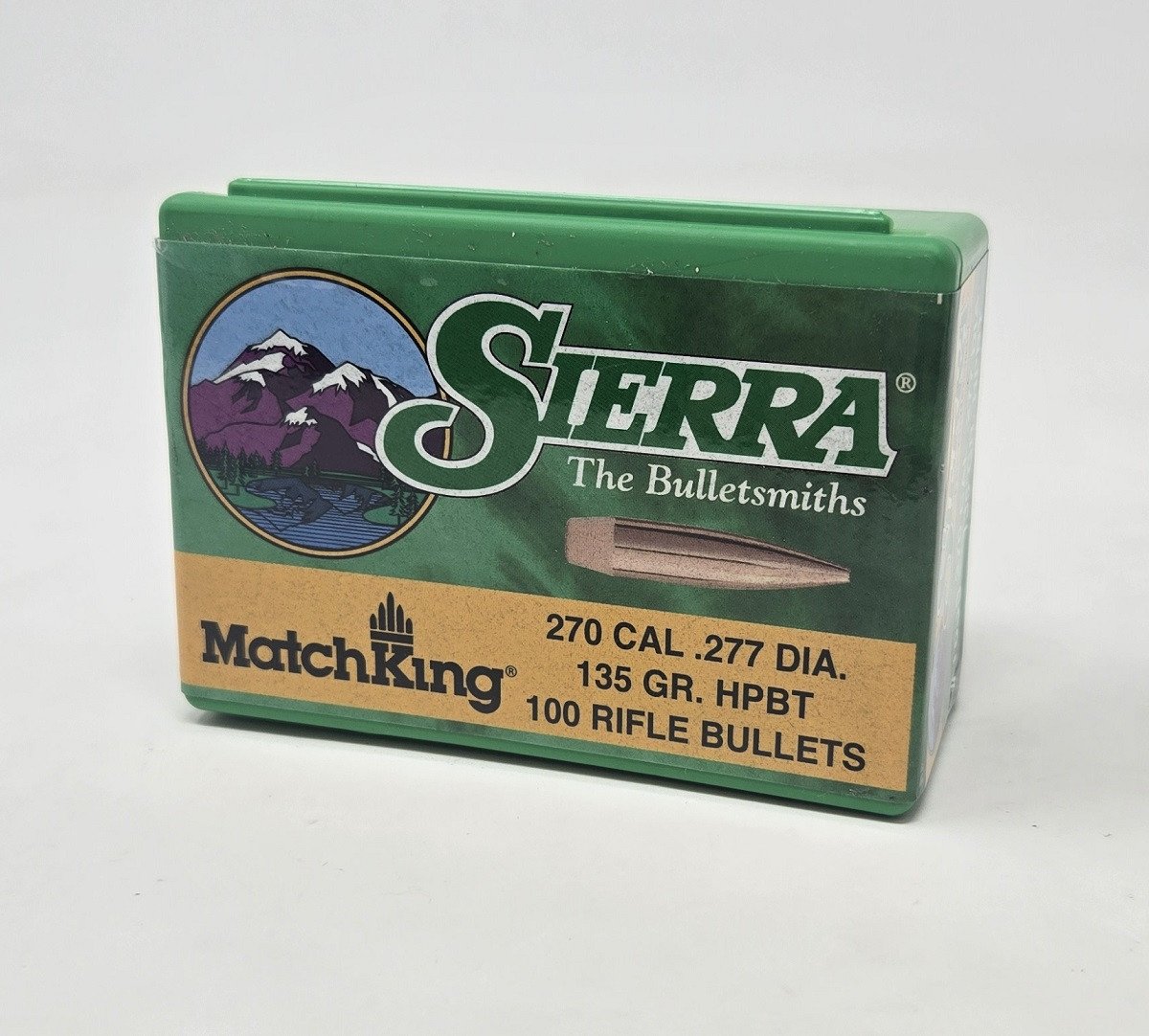 Sierra 270 Cal (.277 Dia) Reloading Bullets Matchking SRAA1833 135 Grain Hollow Point Boat Tail 100 Pieces Sierra 270 Cal (.277 Dia) Reloading Bullets Matchking SRAA1833 135 Grain Hollow Point Boat Tail 100 Pieces