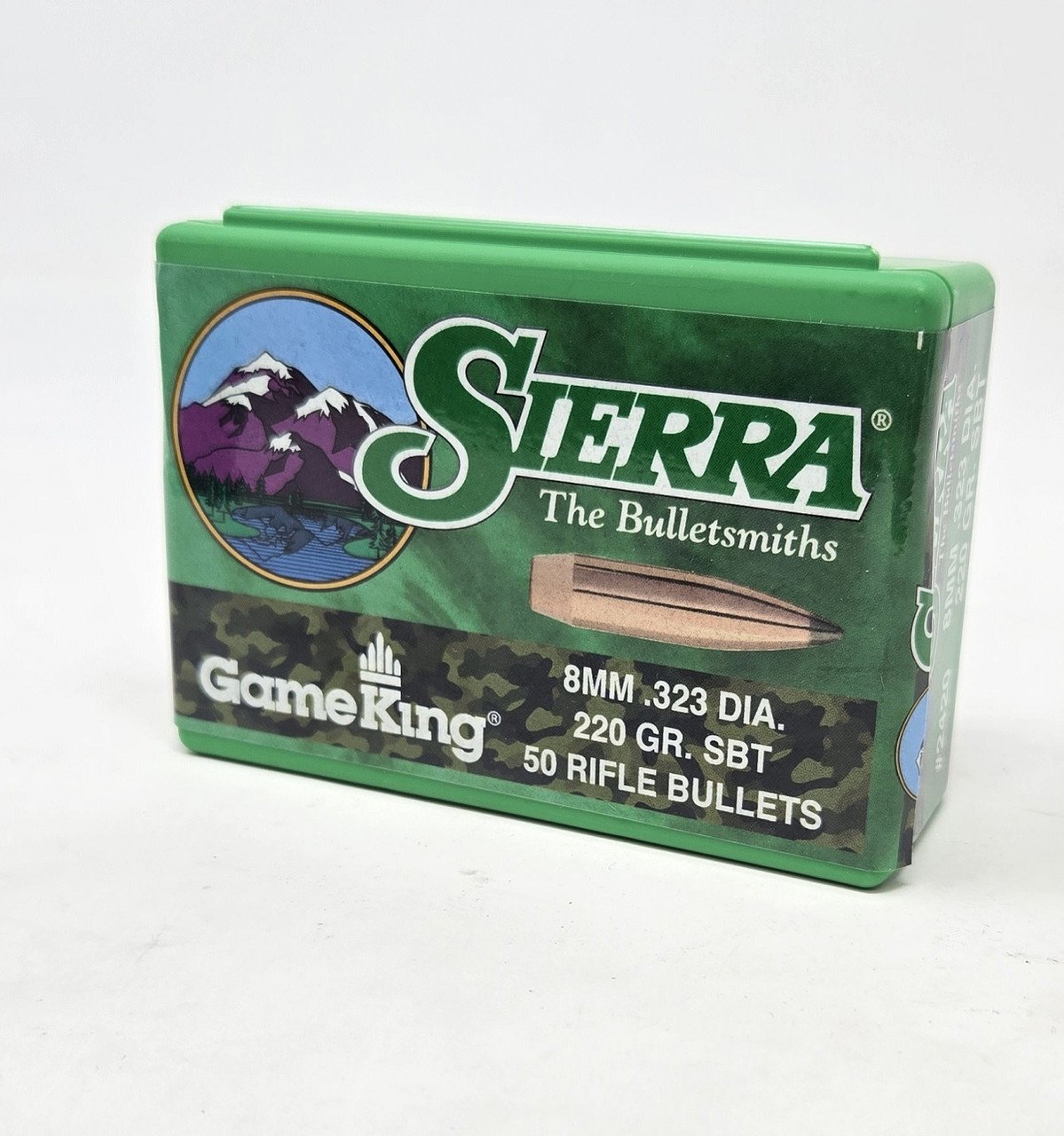 Sierra 8mm (.323 Dia) Reloading Bullets Gameking SRAA2420 220 Grain Boat Tail Spitzer Soft Point 50 Pieces Sierra 8mm (.323 Dia) Reloading Bullets Gameking SRAA2420 220 Grain Boat Tail Spitzer Soft Point 50 Pieces