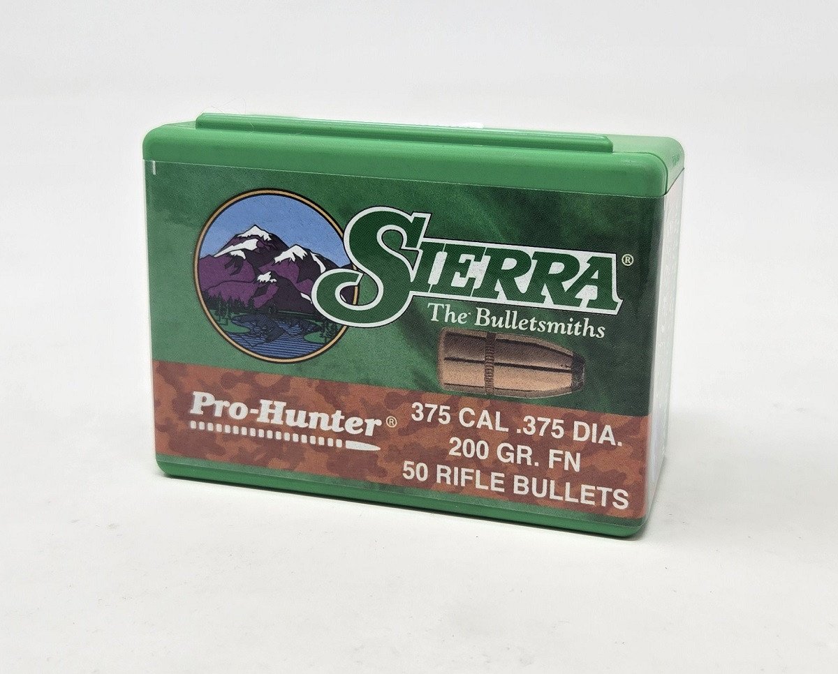 Sierra 375 Cal (.375 Dia) Reloading Bullets Pro Hunter SRAA2900 200 Grain Flat Nose 50 Pieces Sierra 375 Cal (.375 Dia) Reloading Bullets Pro Hunter SRAA2900 200 Grain Flat Nose 50 Pieces