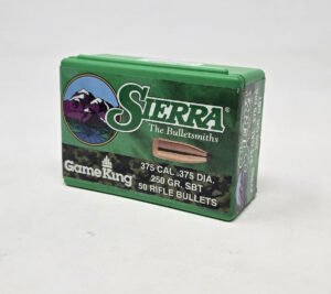 Sierra 375 Cal (.375 Dia) Reloading Bullets Gameking SRAA2950 250 Grain Boat Tail Spitzer Soft Point 50 Pieces