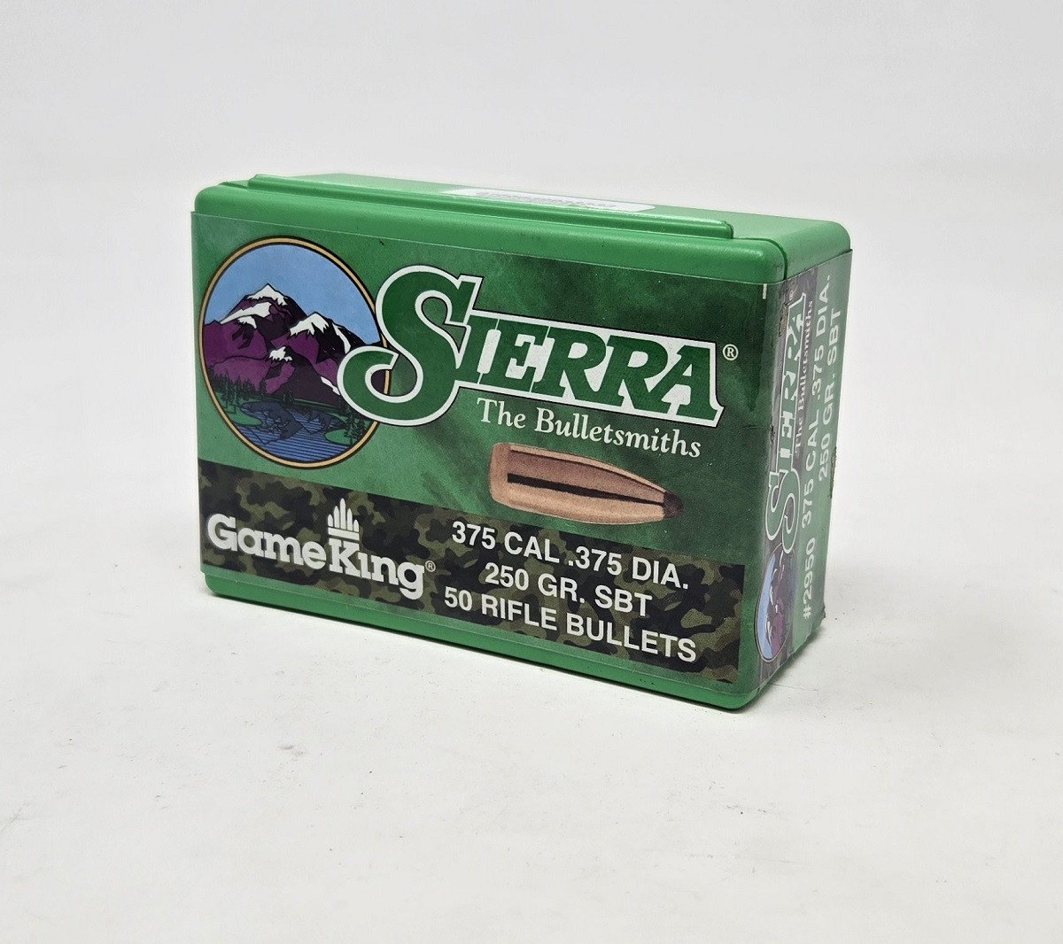 Sierra 375 Cal (.375 Dia) Reloading Bullets Gameking SRAA2950 250 Grain Boat Tail Spitzer Soft Point 50 Pieces Sierra 375 Cal (.375 Dia) Reloading Bullets Gameking SRAA2950 250 Grain Boat Tail Spitzer Soft Point 50 Pieces
