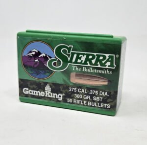 Sierra 375 Cal (.375 Dia) Reloading Bullets Gameking SRAA3000 300 Grain Boat Tail Spitzer Soft Point 50 Pieces
