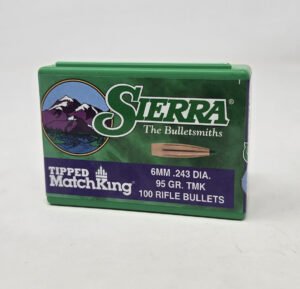 Sierra 6mm (.243 Dia) Reloading Bullets Tipped Matchking SRAA7295 95 Grain Ballistic Tip 100 Pieces