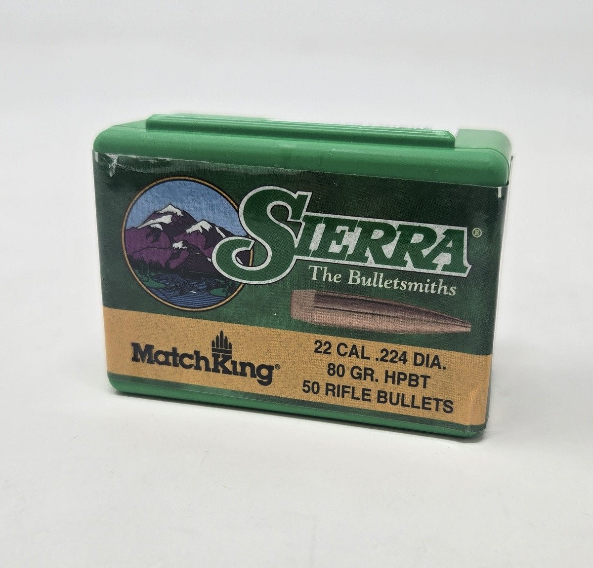 Sierra 22 Cal (.224 Dia) Reloading Bullets Matchking SRAA9390T 80 Grain Hollow Point Boat Tail 50 Pieces Sierra 22 Cal (.224 Dia) Reloading Bullets Matchking SRAA9390T 80 Grain Hollow Point Boat Tail 50 Pieces