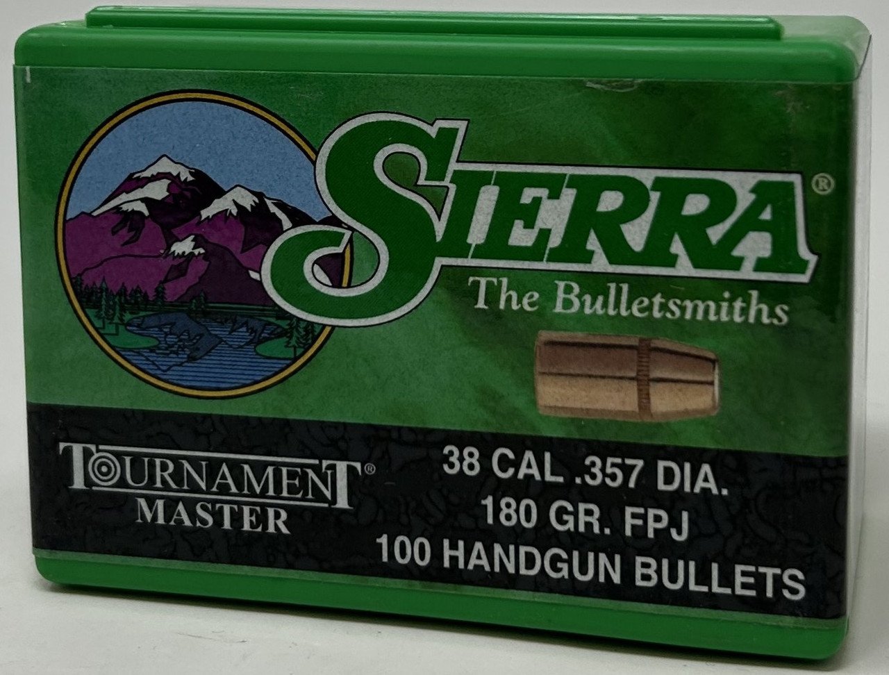 Sierra 38 Cal (.357 Dia) Reloading Bullets Tournament Master SRAA8370 180 Grain Full Metal Jacket 100 Pieces Sierra 38 Cal (.357 Dia) Reloading Bullets Tournament Master SRAA8370 180 Grain Full Metal Jacket 100 Pieces