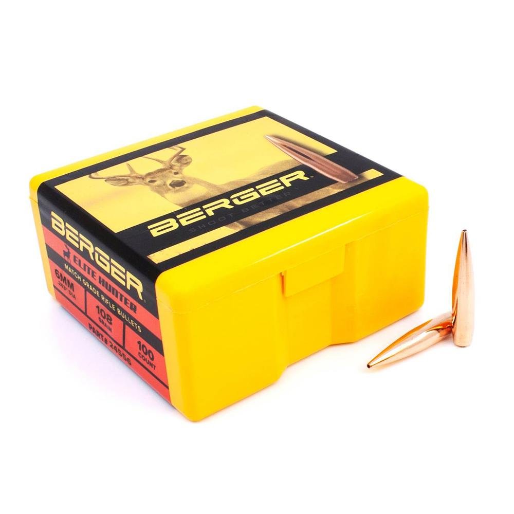 Berger Elite Hunter Rifle Bullets 6mm 108 gr HPBT 100/ct Berger Elite Hunter Rifle Bullets 6mm 108 gr HPBT 100/ct