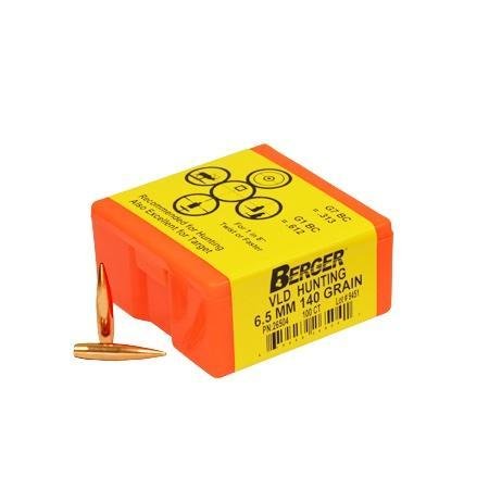 Berger Match Grade Hunting Bullets 6.5mm .264″ 140 gr VLD Hunter 100/ct Berger Match Grade Hunting Bullets 6.5mm .264″ 140 gr VLD Hunter 100/ct