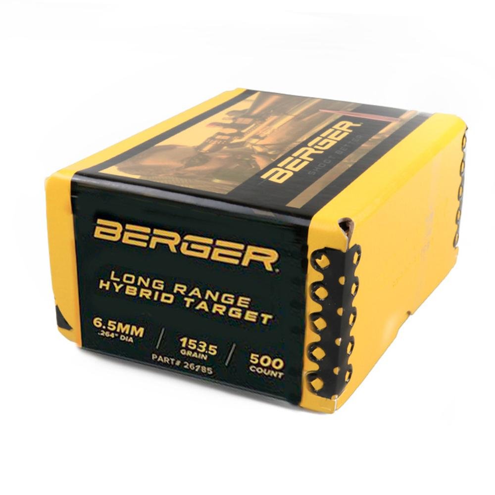 Berger Long Range Hybrid Target Rifle Bullets 6.5mm .264″ 153.5gr LR Hybrid Target 500/rd Berger Long Range Hybrid Target Rifle Bullets 6.5mm .264″ 153.5gr LR Hybrid Target 500/rd