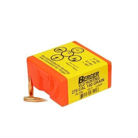 Berger Match Grade Hunting Bullets .270 cal .277″ 140 gr VLD Hunter 100/ct Berger Match Grade Hunting Bullets .270 cal .277″ 140 gr VLD Hunter 100/ct