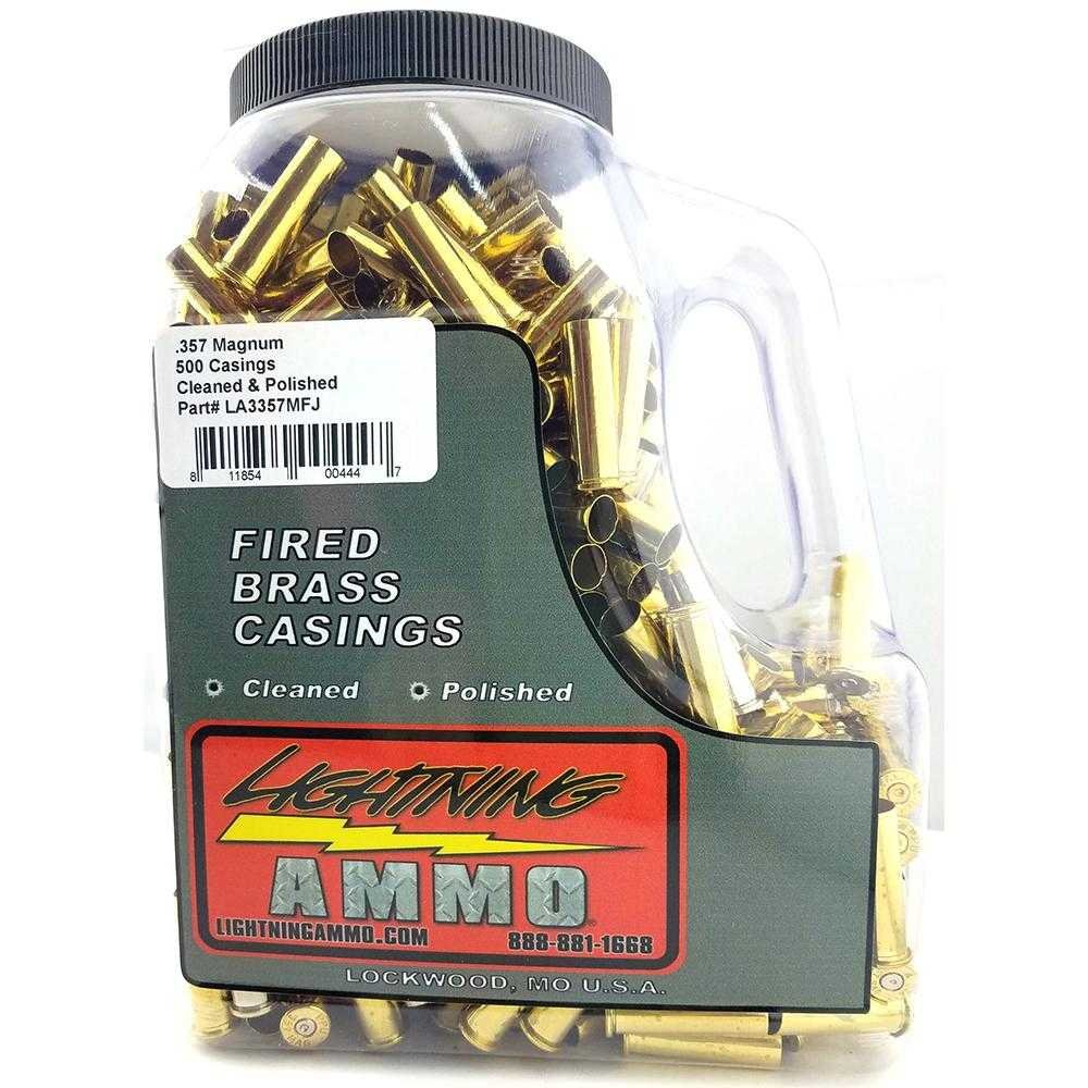 Lightning Ammo Reconditioned Cleaned and Polished Handgun Brass .357 Mag 500/ct Jug Lightning Ammo Reconditioned Cleaned and Polished Handgun Brass .357 Mag 500/ct Jug