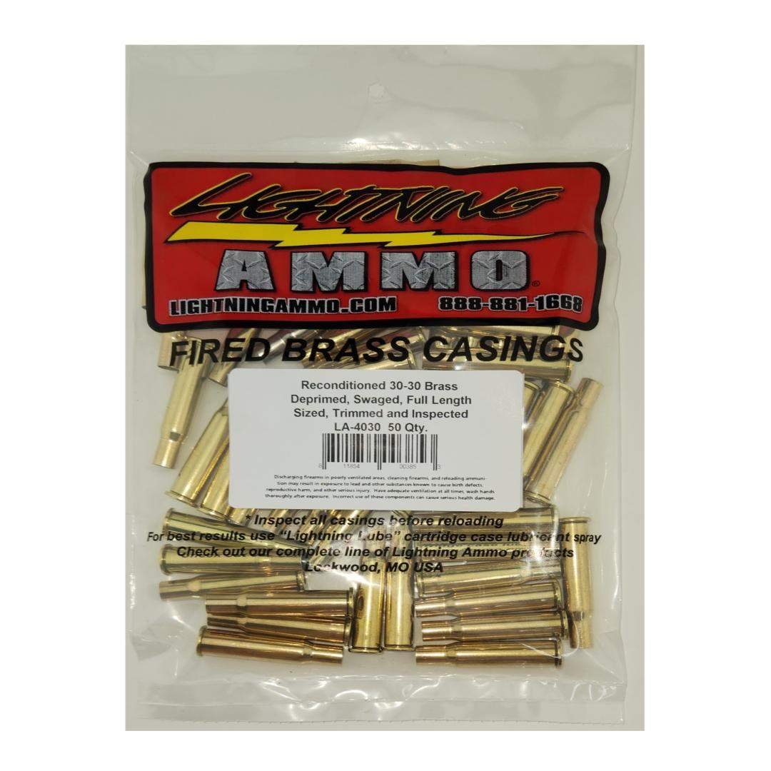 Lightning Ammo Reconditioned Ready to Load Brass 30-30 50/ct Lightning Ammo Reconditioned Ready to Load Brass 30-30 50/ct