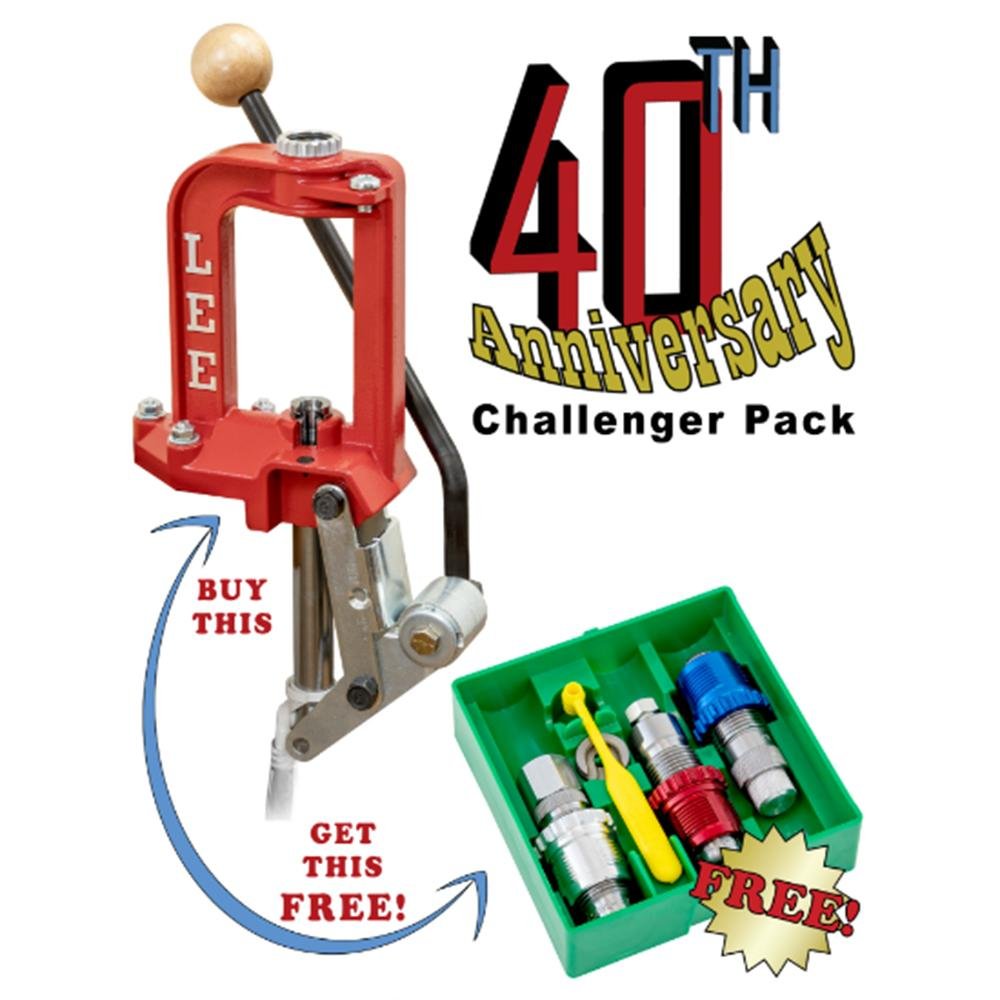 Lee Challenger III Single Stage Press 40th Anniversary Pack with Breech Carb 3-Die Set .223 Rem Lee Challenger III Single Stage Press 40th Anniversary Pack with Breech Carb 3-Die Set .223 Rem