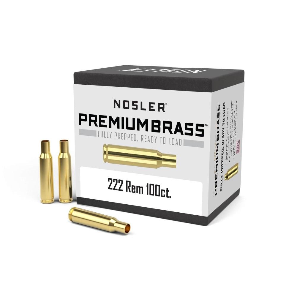 Nosler Unprimed Brass Rifle Cartridge Cases .222 Rem 100/ct Nosler Unprimed Brass Rifle Cartridge Cases .222 Rem 100/ct