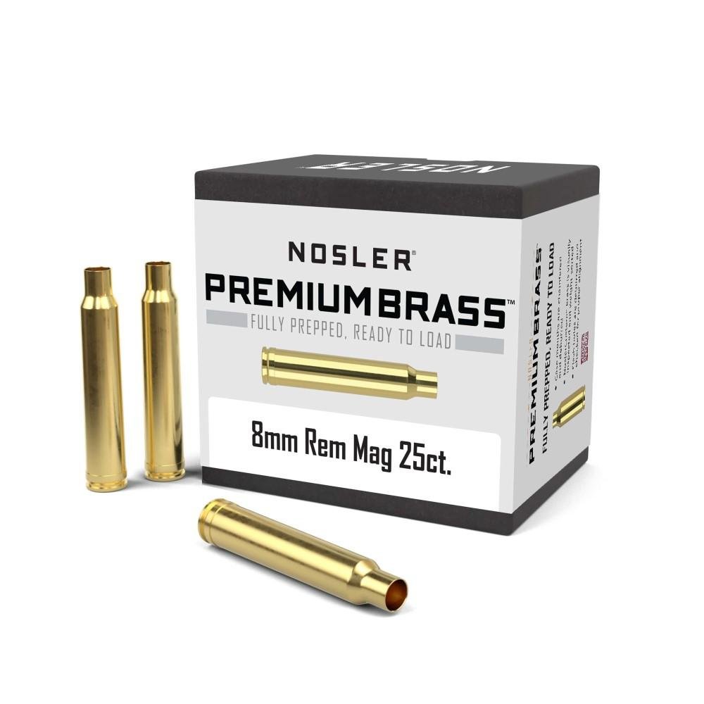 Nosler Unprimed Brass Rifle Cartridge Cases 8mm Rem Mag 25/ct Nosler Unprimed Brass Rifle Cartridge Cases 8mm Rem Mag 25/ct