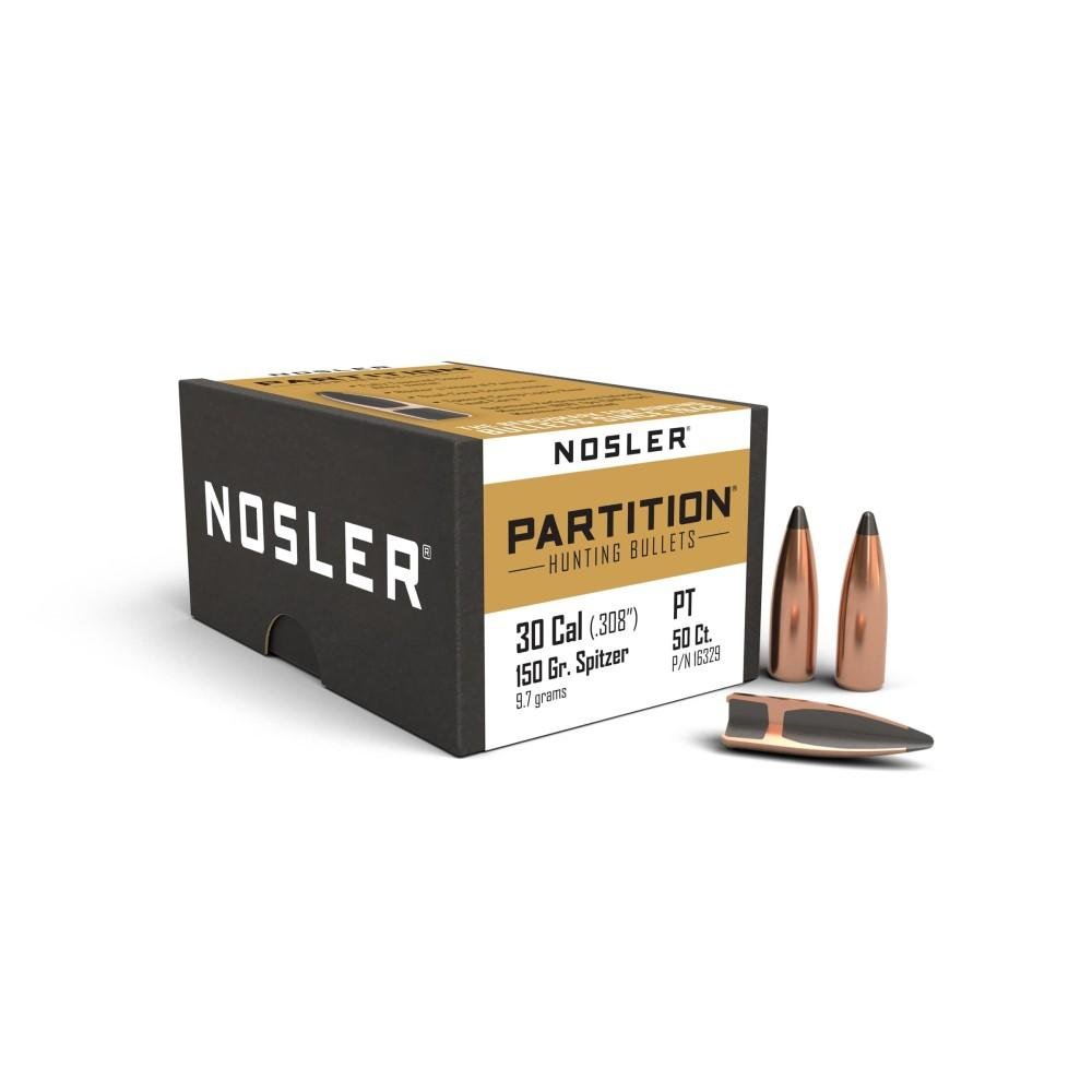 Nosler Partition Rifle Bullets .30 cal .308″ 150 gr SPT 50/ct Nosler Partition Rifle Bullets .30 cal .308″ 150 gr SPT 50/ct