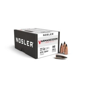 Nosler VarMageddon Rifle Bullets .22 cal .224″ 40 gr FB-TIPPED 250/ct