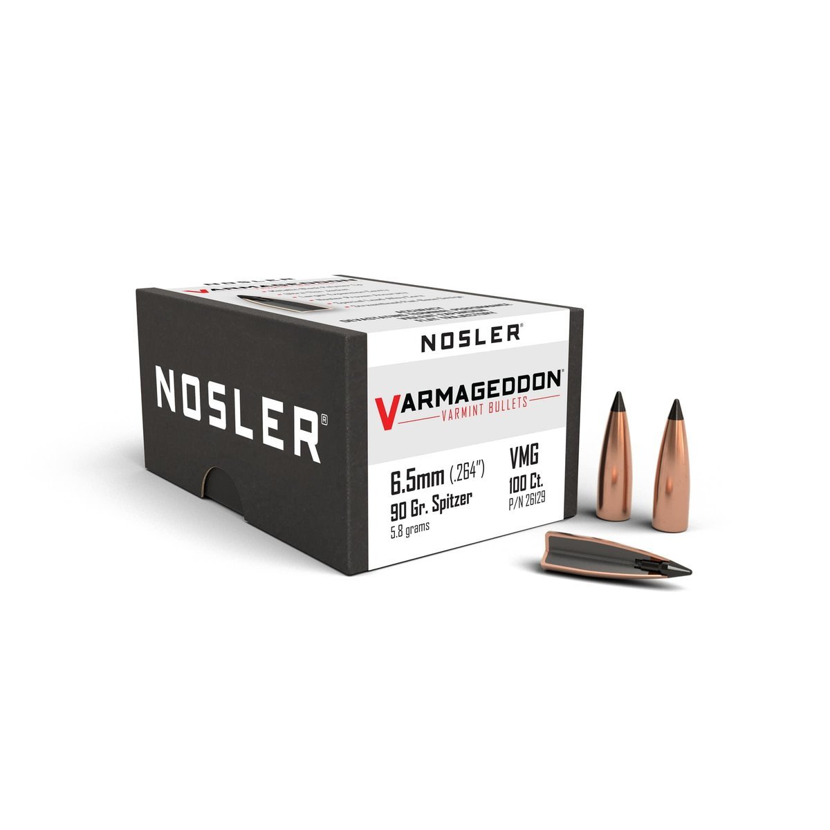 Nosler VarMageddon Rifle Bullets 6.5mm .264″ 90 gr FB-Tipped 100/ct Nosler VarMageddon Rifle Bullets 6.5mm .264″ 90 gr FB-Tipped 100/ct