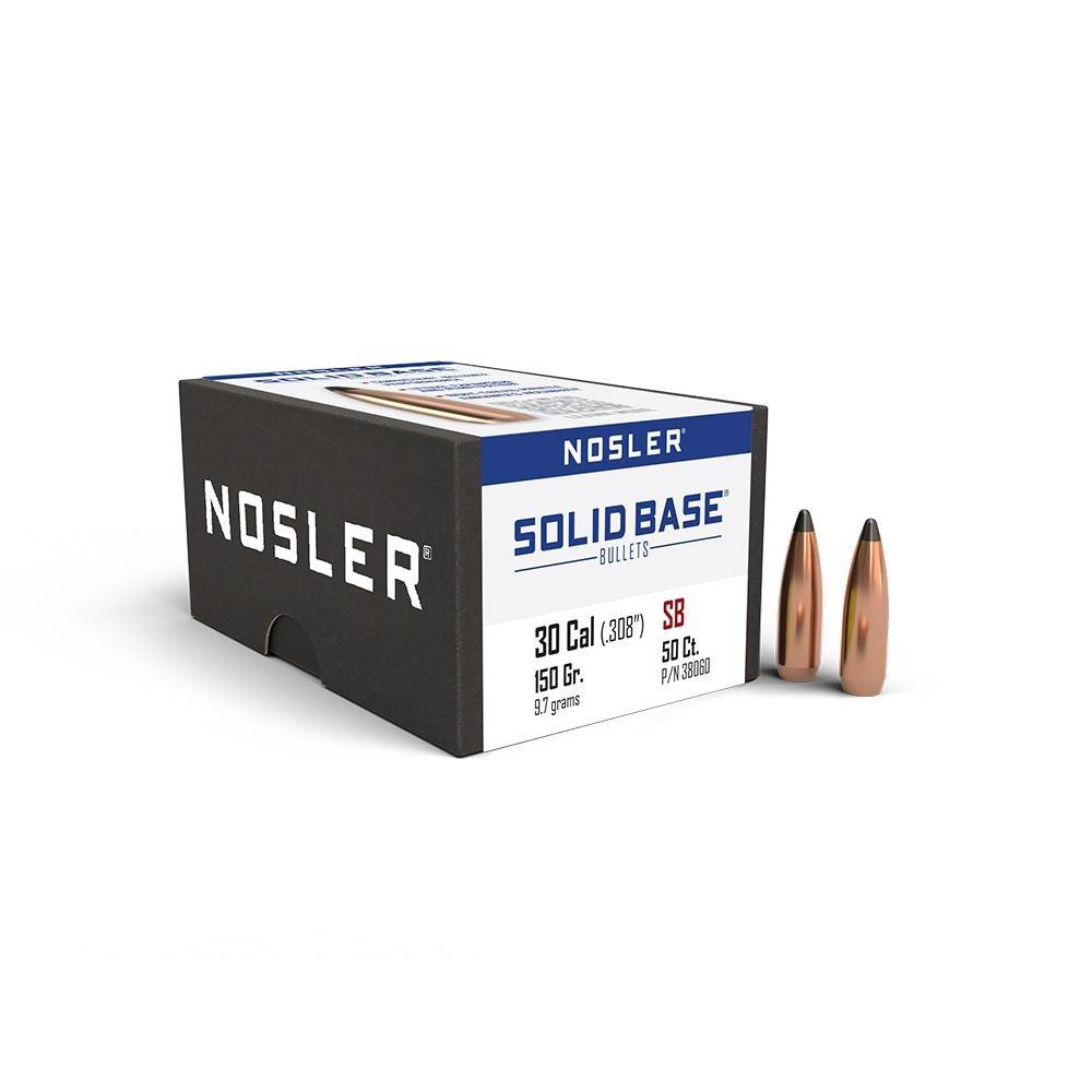 Nosler Solid Base Rifle Bullets .30 Cal .308″ 150 gr 50/ct Nosler Solid Base Rifle Bullets .30 Cal .308″ 150 gr 50/ct