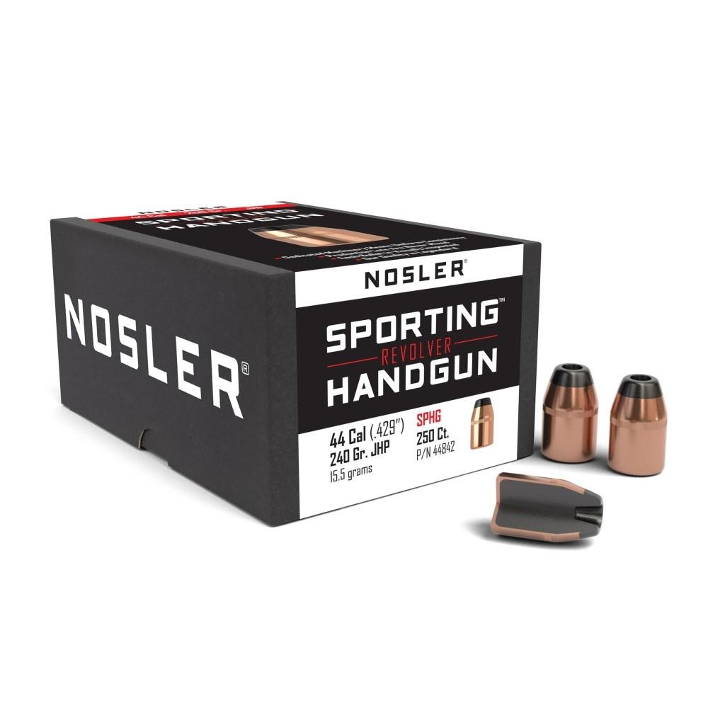 Nosler Sporting Handgun Revolver Bullets .44 cal .429″ 240 gr JHP 250/ct Nosler Sporting Handgun Revolver Bullets .44 cal .429″ 240 gr JHP 250/ct