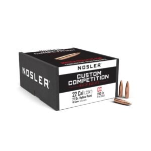 Nosler Custom Competition Rifle Bullets .22 cal .224″ 77 gr HPBT w CANN 250/ct