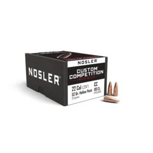 Nosler Custom Competition Rifle Bullets .22 cal .224″ 52 gr HPBT 100/ct