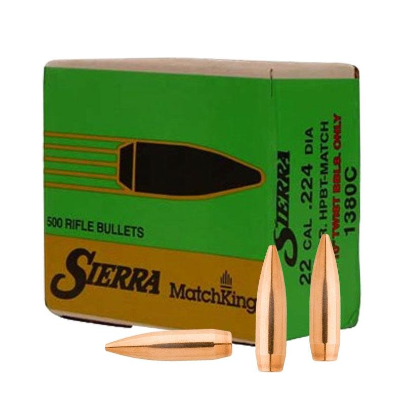 Sierra MatchKing Rifle Bullets (500/ct) .22 cal .224 69 gr HPBT MATCH Sierra MatchKing Rifle Bullets (500/ct) .22 cal .224 69 gr HPBT MATCH