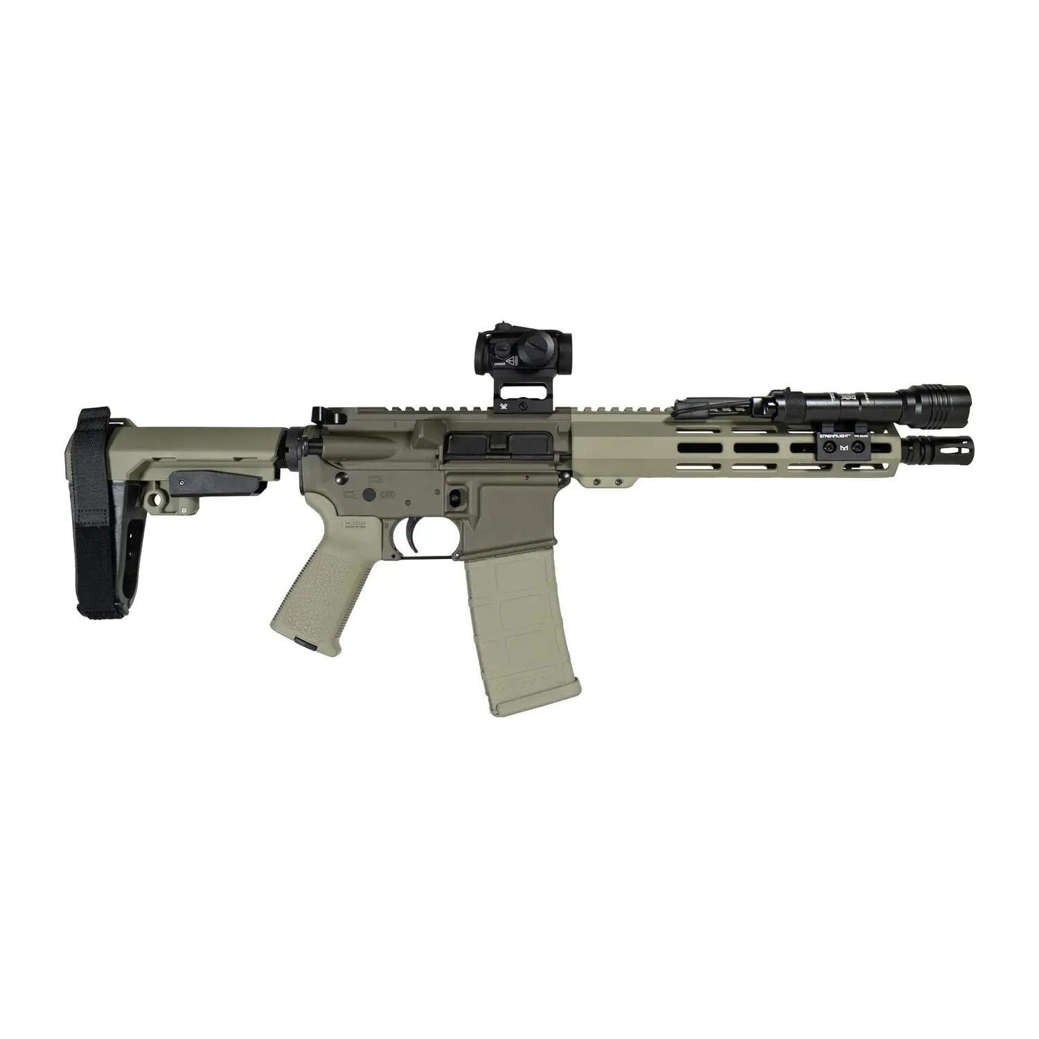 Shark Coast Knoll Grass Pistol Bundle .300 Blk 30rd Magazine 10” Threaded Barrel Vortex Red Dot Streamlight Light Shark Coast Knoll Grass Pistol Bundle .300 Blk 30rd Magazine 10” Threaded Barrel Vortex Red Dot Streamlight Light