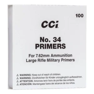 CCI PRIMER NO.34 NATO 100 RD/BX 10BX/BRICK 50 BX/CS (BRICK)