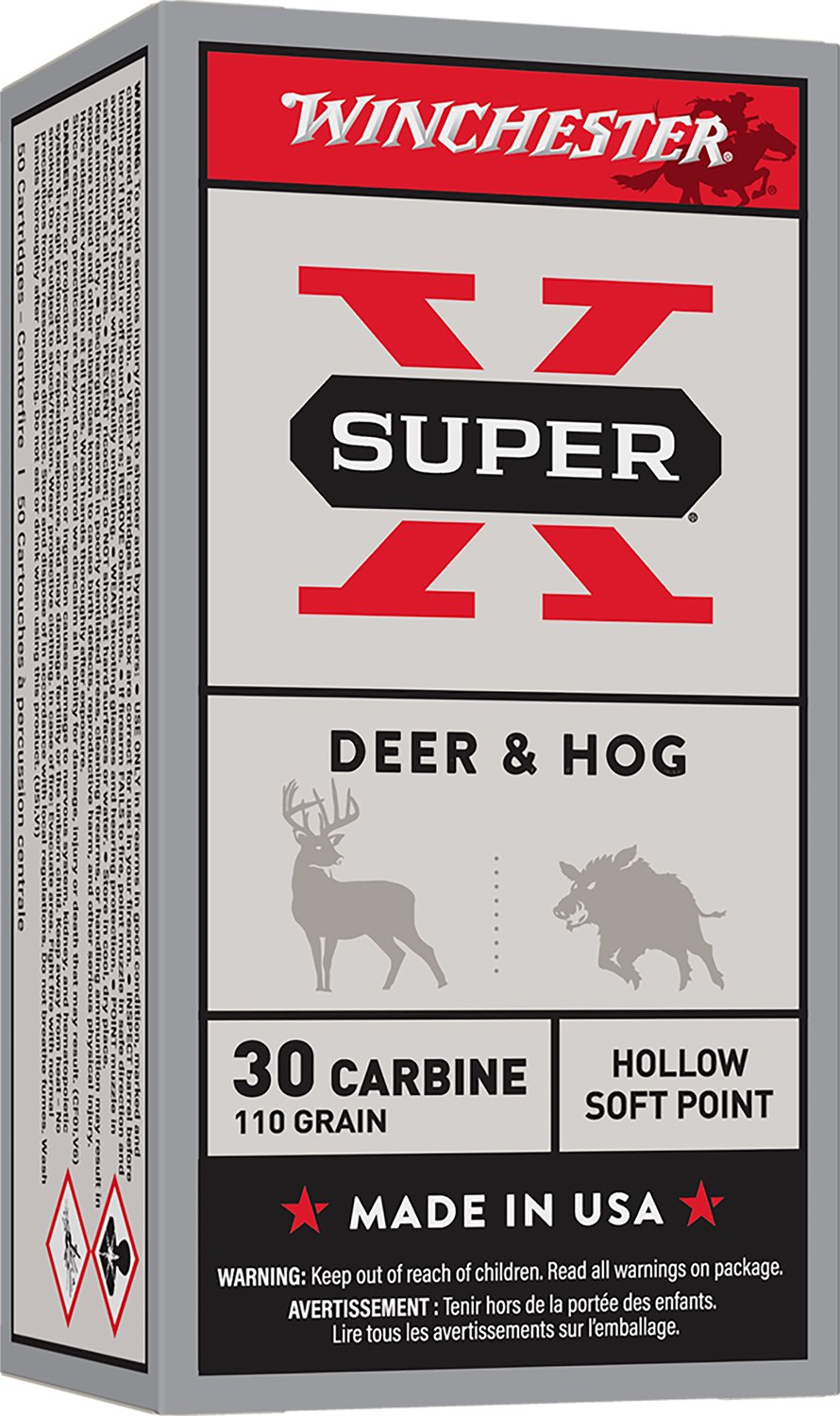 Winchester Ammo X30M1 Super X 30Carbine 110gr Hollow Soft Point 50 Per Box/10 Case